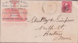 1894 #220 Seg cork cl DIXFIELD ME orange blue illust CA GOULD & Co (d126) - Picture 1 of 1