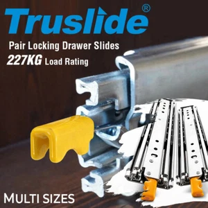 2x Locking Drawer Slides 227KG Heavy Duty Runners Trailer Draw Slide - Picture 1 of 28