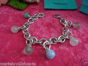 Tiffany & Co. Silver & Multi Dangle Gemstone Fascination Bracelet RARE RETIRED - Picture 1 of 9