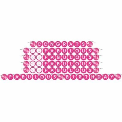 Fabulosa Cinta Círculo Personalizada Banner Rosa Decoración Fiesta Cumpleaños Foto 1 de 2