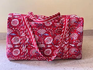 Große gesteppte Weekender Reisetasche aus Baumwolle Seesäcke für Frauen - Weihnachtsgeschenk - Bild 1 von 6