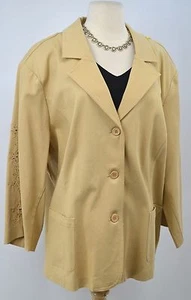 SG Susan Graver QVC button Blazer Suit Jacket light coat eyelet embroidered 3X - Picture 1 of 5