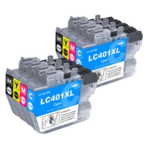 8pk LC401 LC401XL Ink Cartridges for Brother MFC-J1010DW MFC-J1012DW MFC-J1170DW - Picture 1 of 19