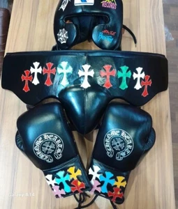 Hot Sale Custom made Chrome Heart Leather Boxing Gloves Set - Picture 1 of 1