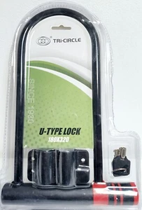 D Lock Bike U Lock Motorbike Lock Heavy Duty Bicycle Lock With 2 Key & Bracket - Picture 1 of 21