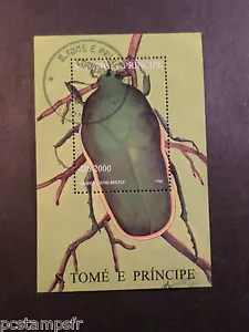 S. Tome and Principe 1996, Block Insect Arizona June Beetle, Used, VF Stamp - Picture 1 of 1