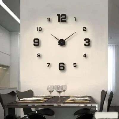 Modern Frameless DIY Wall Clock Decal - Silent 3D Design for Living Room Office - Image 1 of 4