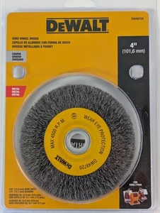 DeWalt DW49720 4 in. Coarse Crimped Wire Wheel Brush 5/8" Bore 1/2" Bushing - Picture 1 of 4
