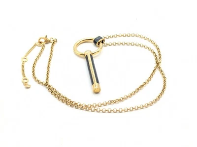 Ожерелье с подвеской в кожаной обертке Henri Bendel Carlyle золотистое - Изображение 1 из 4