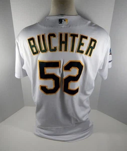 Camiseta deportiva blanca emitida por el juego Oakland A's Athletics Ryan Buchter #52 2019 150 y PS P - Imagen 1 de 8