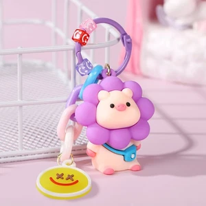 Cartoon Sunflower Pig Key Chain Backpack Pendant Decoration Resin Keyring_W - Picture 1 of 14
