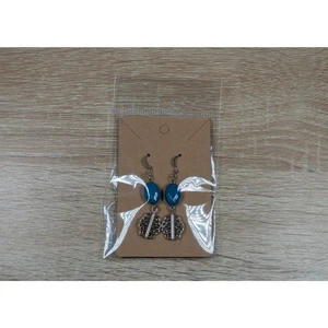 Boho Ohrhänger - türkisfarbene Perlen & silberner filigraner Tropfen - leicht - Bild 1 von 1