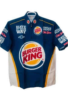 Medium Simpson Nascar Pit Crew Track Shirt Burger King Chevy Tony Stewart Haas - Picture 1 of 3