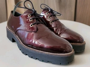 Shelly’s London Plum Purple Patent Leather Oxford Shoes Sz 40 US 9-9.5 Spain - Picture 1 of 11