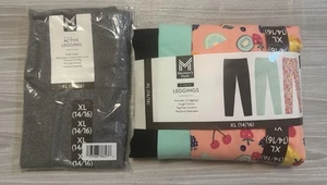 NWT Member's Mark Lot Of 4 Girls Leggings Grey, Black, Aqua, Print XL 14 16 NEW - Picture 1 of 10