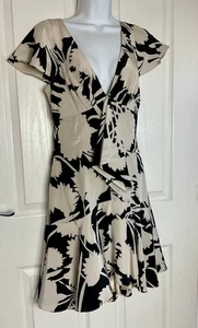 BNWT Temperley London Titiana Black mix floral 100% silk knee dress UK 10 - Picture 1 of 11