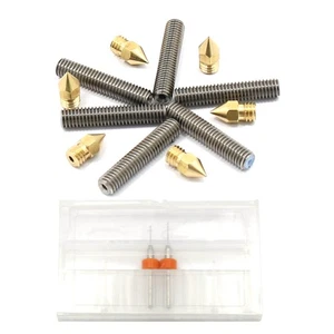 3D Printer Extruder Brass Head Nozzle+M6 Throat Tube + Drills Accessory Parts C - Photo 1/6