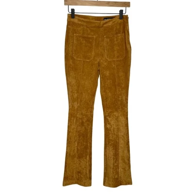 Blank NYC Faux Suede Patch Pockets Pants Womens 25 Toasted Caramel Boot Cut  - Image 1 of 4
