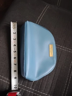 "Salvatore Ferragamo Perfumes Azul Cremallera Pequeña Bolsa de Cosméticos para Turkish Air 9x6"""  Foto 1 de 4