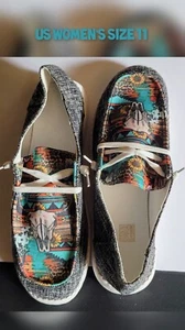 Womens Sunflower & Cow, Slip-on Canvas Sneakers - Women Size 11, Lightweight - Picture 1 of 7