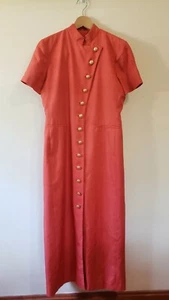 Vintage Cynthia Howie for Maggy Boutique Full Button Front Asymmetrical Silk Sz8 - Picture 1 of 10