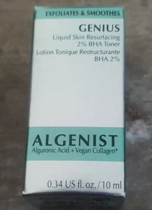 Algenist Genius Liquid Skin Resurfacing 2% BHA Toner 0.34fl.oz./10ml Travel Size - Picture 1 of 1