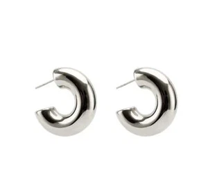 Chunky Silver Hoops 💧 - Picture 1 of 3