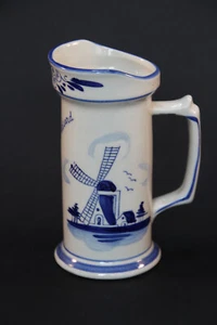 Delfter handbemalter Krug mit Windmühle und Blumen 6" hoch - Bild 1 von 6