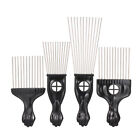 4PCS Black Comb Set Metal Afro Hair Style Comb Curly Hair Black Suit Steel Z4S5