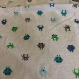 Little Monster Carter's Flannel Receiving Blanket Baby Boy - Adorable 36x28 - Picture 1 of 6