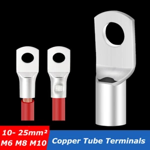 M6 M8 M10 Ringkabelschuhe Blank 10mm² - 25mm² Ringösen Kabelschuhe unisoliert - Picture 1 of 12