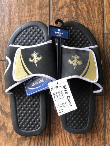 New Orleans Saints Mens NFL Football Sport Slide Sandals Flip Flops XLarge Cover