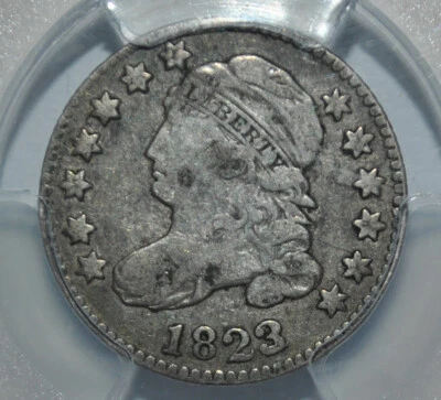 1823 P Capped Bust Dimes PCGS F-15 large Es - Image 1 of 4