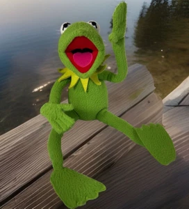 Kermit the Frog Poseable Plush Bendable Arms Legs 20" 1993 Eden Henson Muppets - Picture 1 of 19