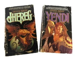 Pair of vintage 1983/1984 Steven Brust Paperbacks "Yendi" and "Jhereg" Sci-fi - Picture 1 of 6