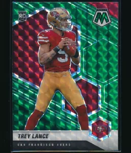 2021 Panini Mosaic Mosaic Green Prizm Rookie #303 Trey Lance RC - Foto 1 di 2