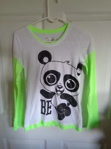 Girl's - Justice - Be You - Panda - Long Sleeve Shirt - Size 14 - Picture 1 of 2
