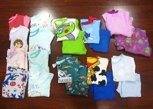 GIRLS SIZE 10 Pajama PJ Set Lot Jurassic World Disney Frozen Toy Story Frog 20pc - Picture 1 of 6