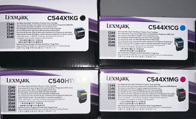 4x Lexmark C544X1KG / C544X1YG / C544X1CG / C544X1MG Lexmark C544 / C546 / X544- - Bild 1 von 4