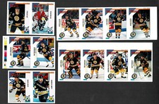 1993-94 Panini Bruins Regular Issue Stickers Proof Panel Team Set (12),Bourque 