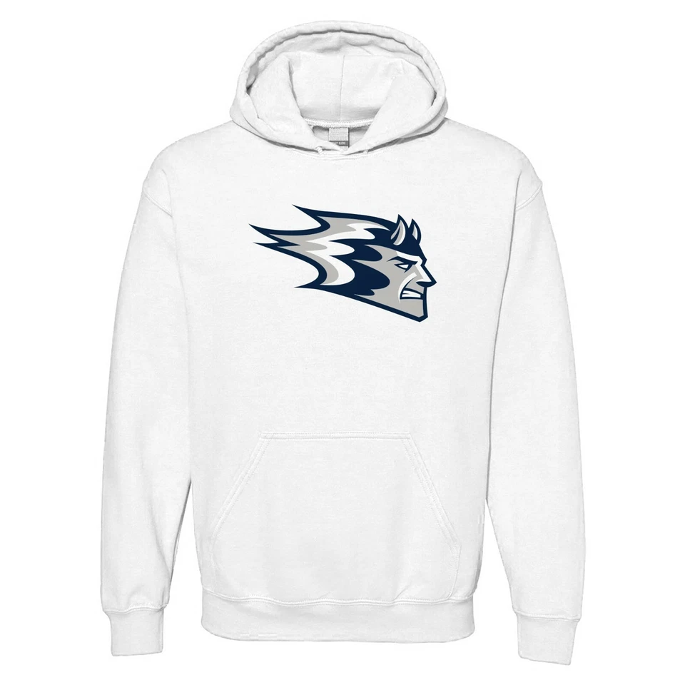 Wisconsin-Stout Blue Primary Logo Hoodie - White - Image 1 of 4