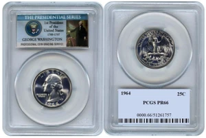 1964 Washington Quarter 25C PCGS PR66 - Picture 1 of 1