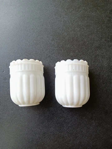 MILK GLASS BIRDCAGE BIRD SEED FEEDER & WATER, SET OF 2 Cover