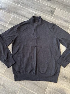 Eddie Bauer Herren 1/4 Zip Pullover Sweater Gr. XL Tall XLT Baumwolle Kaschmir grau - Bild 1 von 5