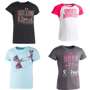 New Under Armour Little Girls Short Sleeve Graphic Shirt Choose Size & Color - Picture 1 of 5