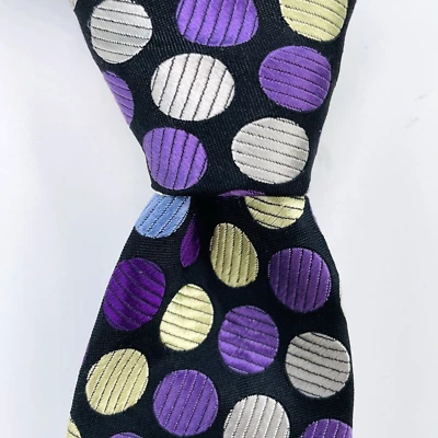 DUCHAMP Mens 100% Silk Necktie ENGLAND Luxury POLKA DOT Multicolor Short EUC - Image 1 of 4