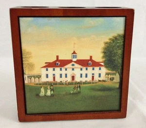Organizador de escritorio con soporte para lápiz de 3 orificios Washington's Mount Vernon madera - Imagen 1 de 9