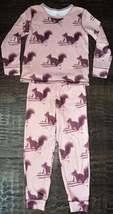 Squirrel Pajamas Girl’s Size 8 Pink Skiing - Picture 1 of 4