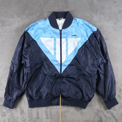 Винтажный принц теннис ветровка куртка синий белый темно-синий полный молнии размер XL - Изображение 1 из 4