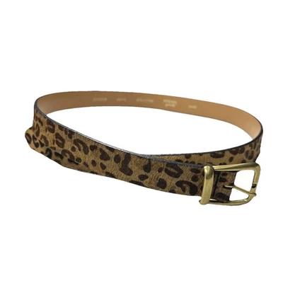 Fossil Womens D Link Leopard Print Haircalf Adjustable Luxury Belt Size Small - Image 1 of 4